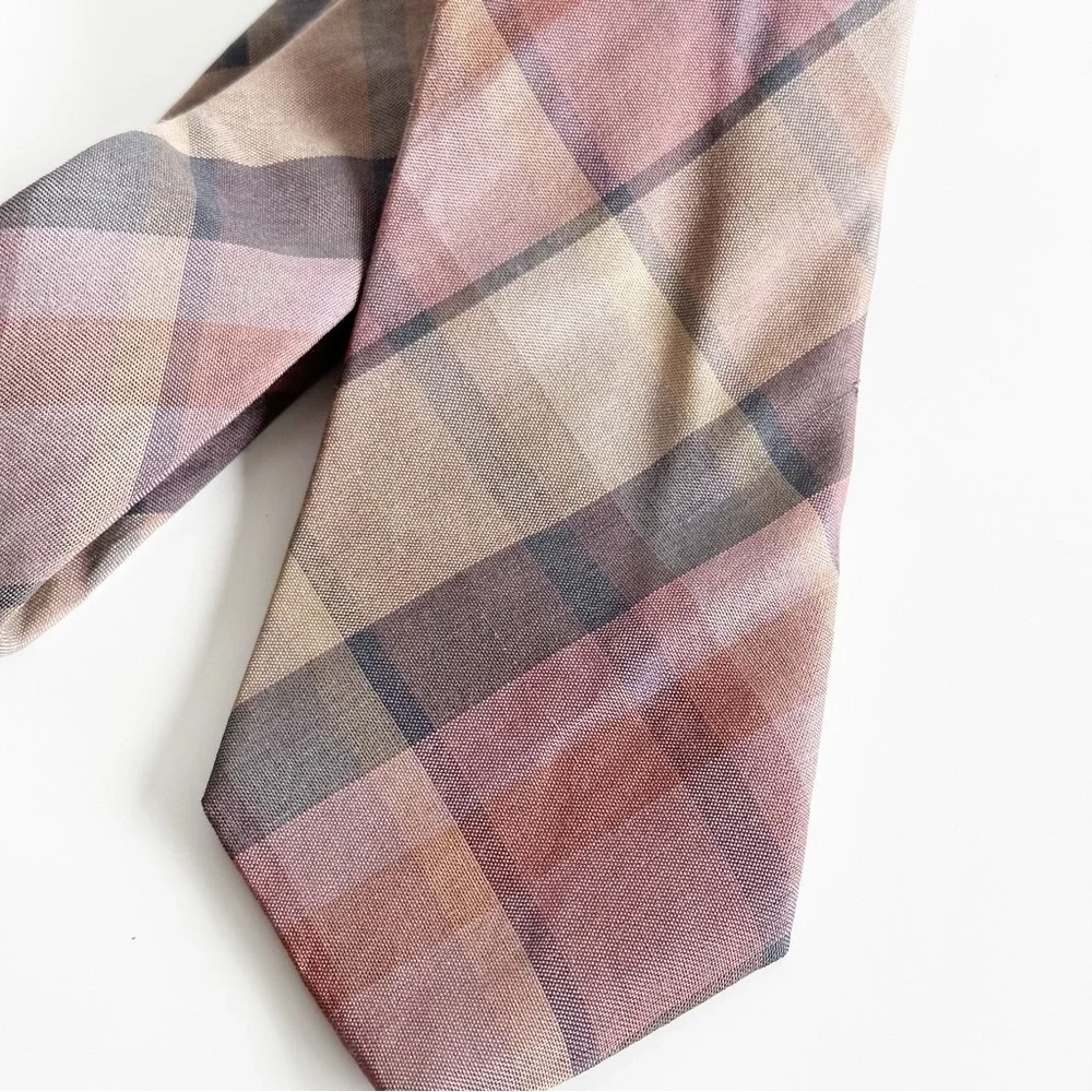 YSL Yves Saint Laurent Men’s vintage tie plaid silk